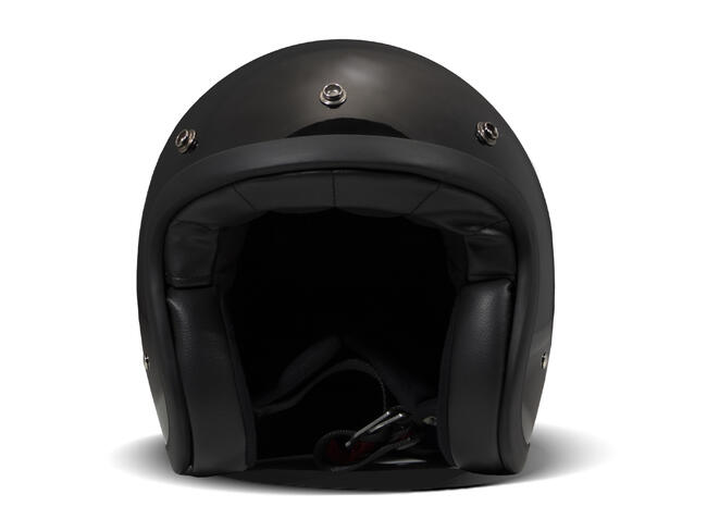 Casco Jet Fibra Vintage Solid Black Dmd