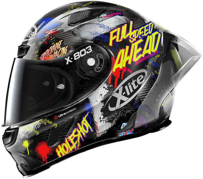 Casco Integrale X-803 Rs U.c. Holeshot 034 Carbon Blu Yellow X-lite
