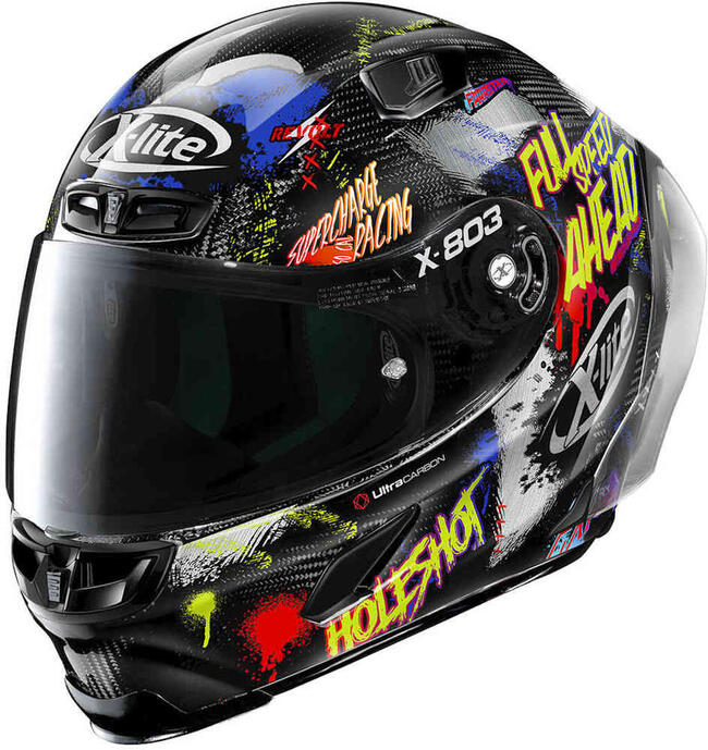 Casco Integrale X-803 Rs U.c. Holeshot 034 Carbon Blu Yellow X-lite