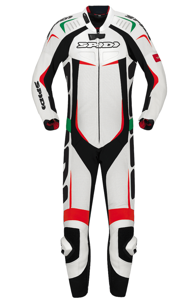 Tuta In Pelle Track Wind Pro Suit Uomo Spidi Nero/bianco Bianco