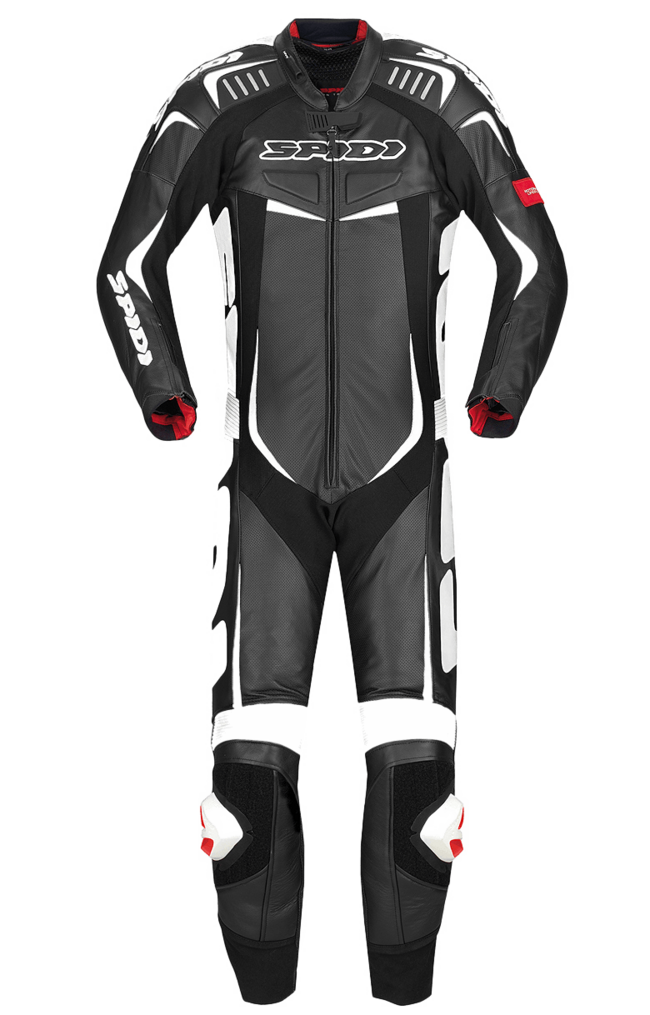 Tuta In Pelle Track Wind Pro Suit Uomo Spidi Bianco Rosso/nero Nero/bianco