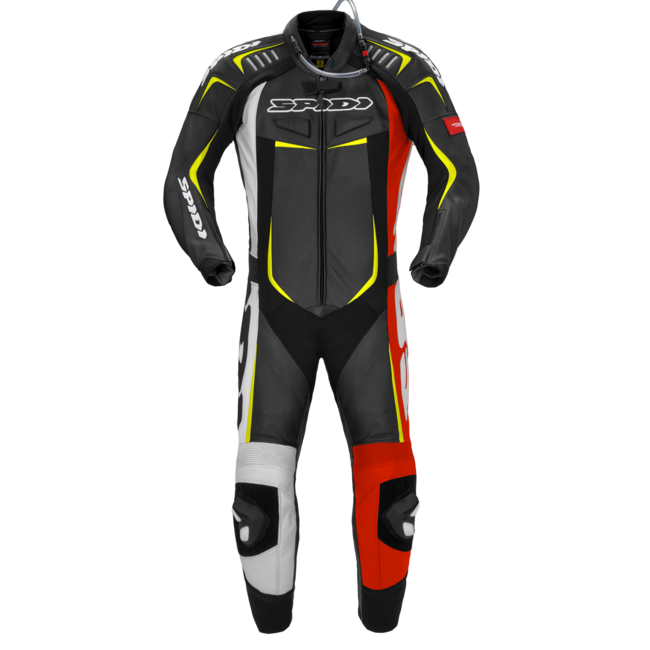 Tuta In Pelle Track Wind Pro Suit Uomo Spidi Rosso/nero Nero/bianco Bianco Rosso/giallo