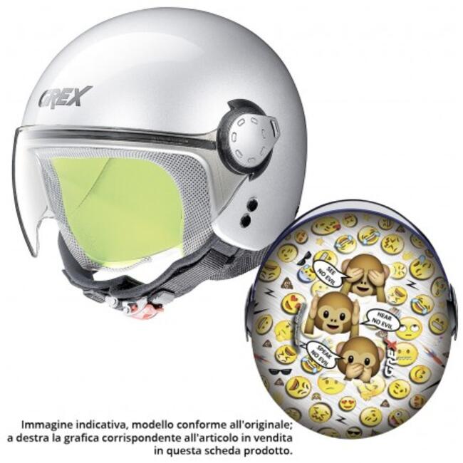 Grex Caschi Demijet Bianco/giallo Bambino