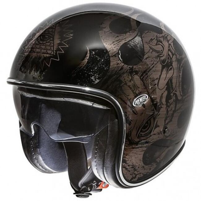 Casco Jet Vintage Evo Bd Nero Chrom Premier - Fuorigiriweb