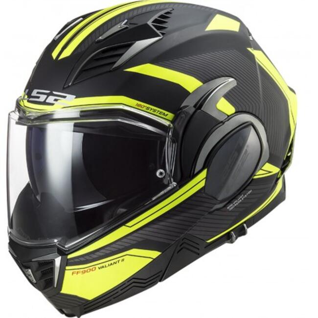 Casco Modulare Ls2 Ff900 Valiant Ii Revo Nero H-v Giallo