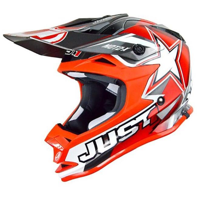 Casco Cross J32 Moto X Rosso Nero/rosso
