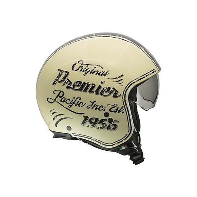 Casco Jet Rocker Or20 Beige Nero Premier