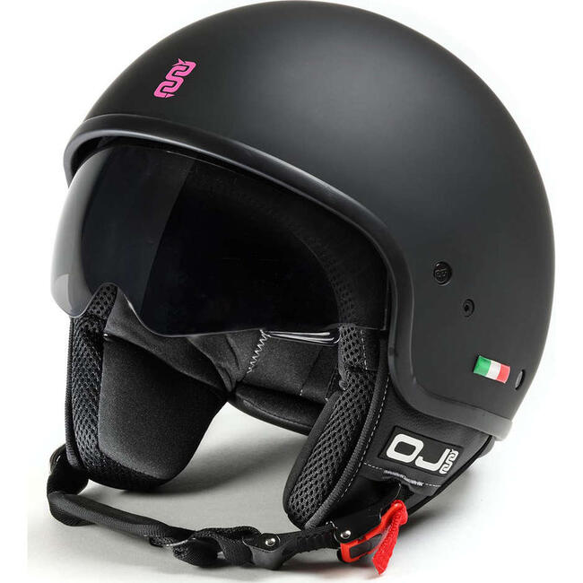 Oj Caschi Jet Nero/rosa