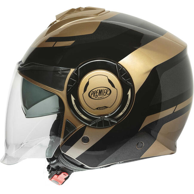 Caschi Jet Nero/oro Premier