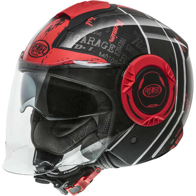 Premier Caschi Jet Nero/rosso