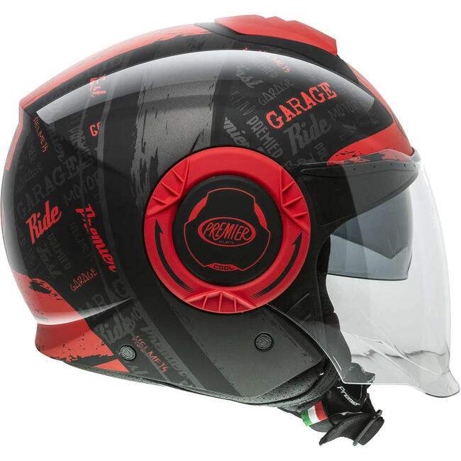 Caschi Jet Nero/rosso Premier