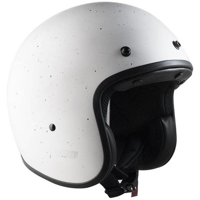 Casco Jet Vintage In Fibra 170w Challenge Bianco Opaco Cgm