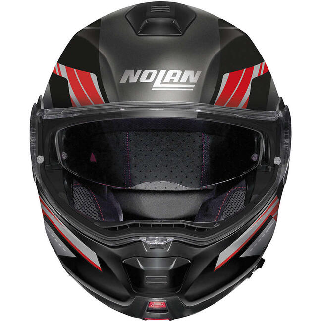 Casco Modulare N100-5 P Illuvium N-com 060 Flat Lava Grey Red Nolan