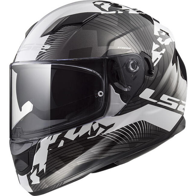 Casco Integrale Ls2 Ff320 Stream Evo Hype Nero Bianco Titanio