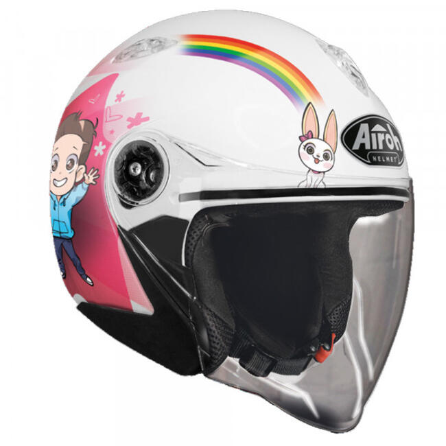 Casco Bambino Mr Jet Me Contro Te Bianco Airoh