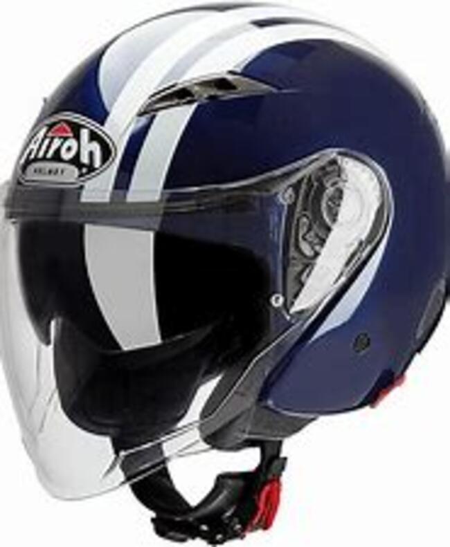 Casco Jet City One Flash Blu Scuro Airoh