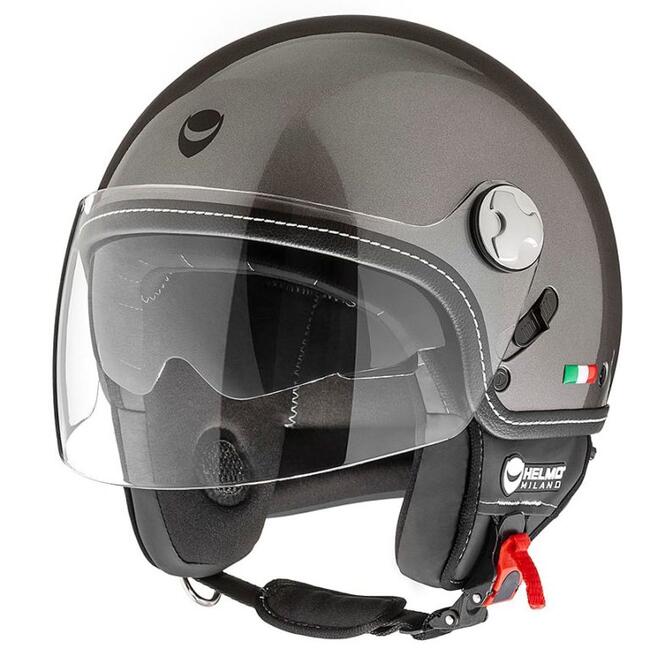 Casco Demi-jet Eos Grigio Metallizzato Helmo