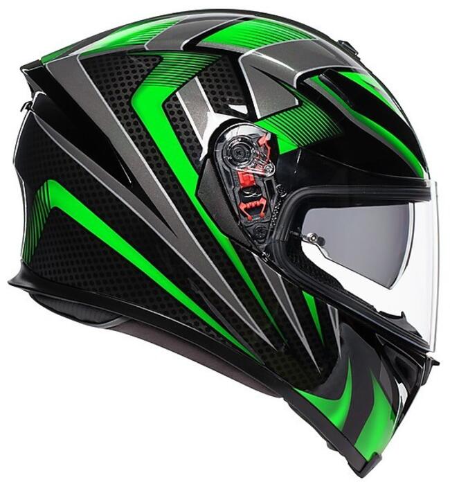 Casco Integrale K5 S Agv E2205 Multi Mplk Hurricane 2.0 Black Green