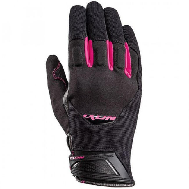 Guanti Da Moto Nero/fucsia Ixon Donna