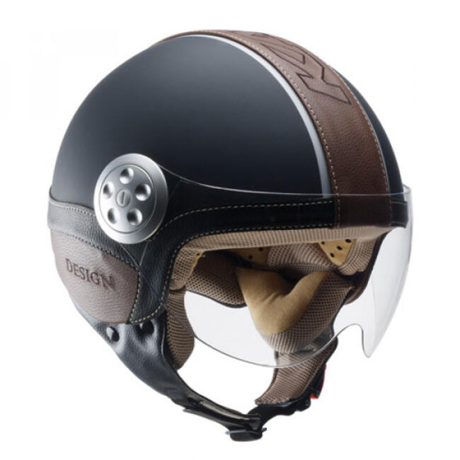 Casco Jet Kv2 Eco Pelle Nero Opaco Kappa Moto