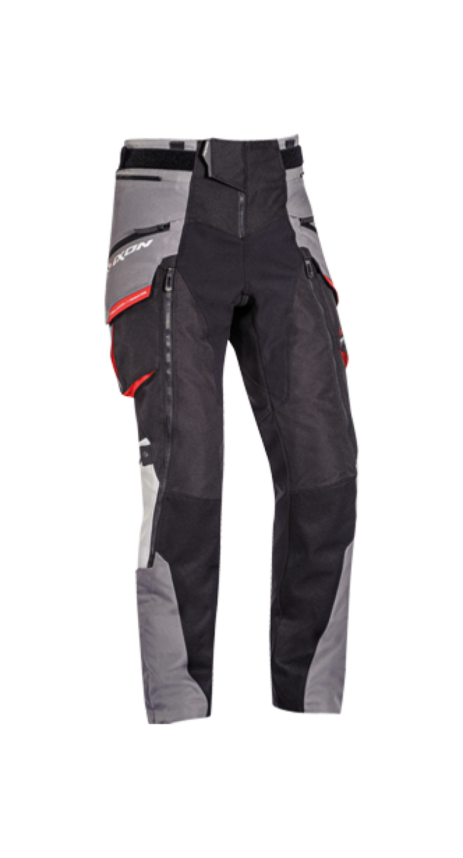 Pantaloni Da Moto Nero/grigio/rosso Ixon Uomo