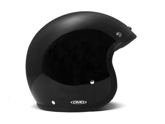 Casco Jet Fibra Vintage Solid Black Dmd