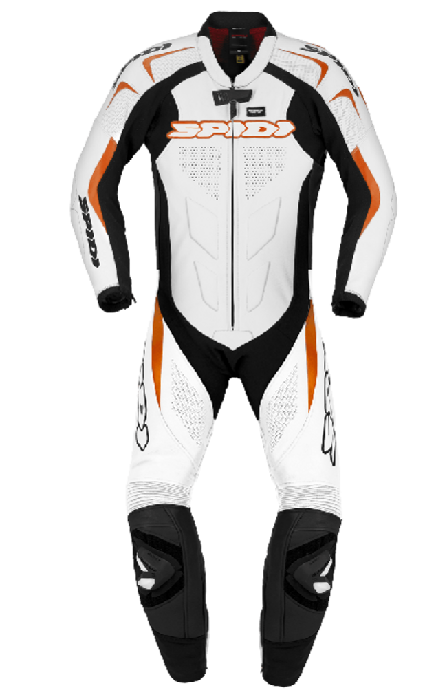 Tuta In Pelle Supersport Wind Pro Uomo Spidi Nero/arancio